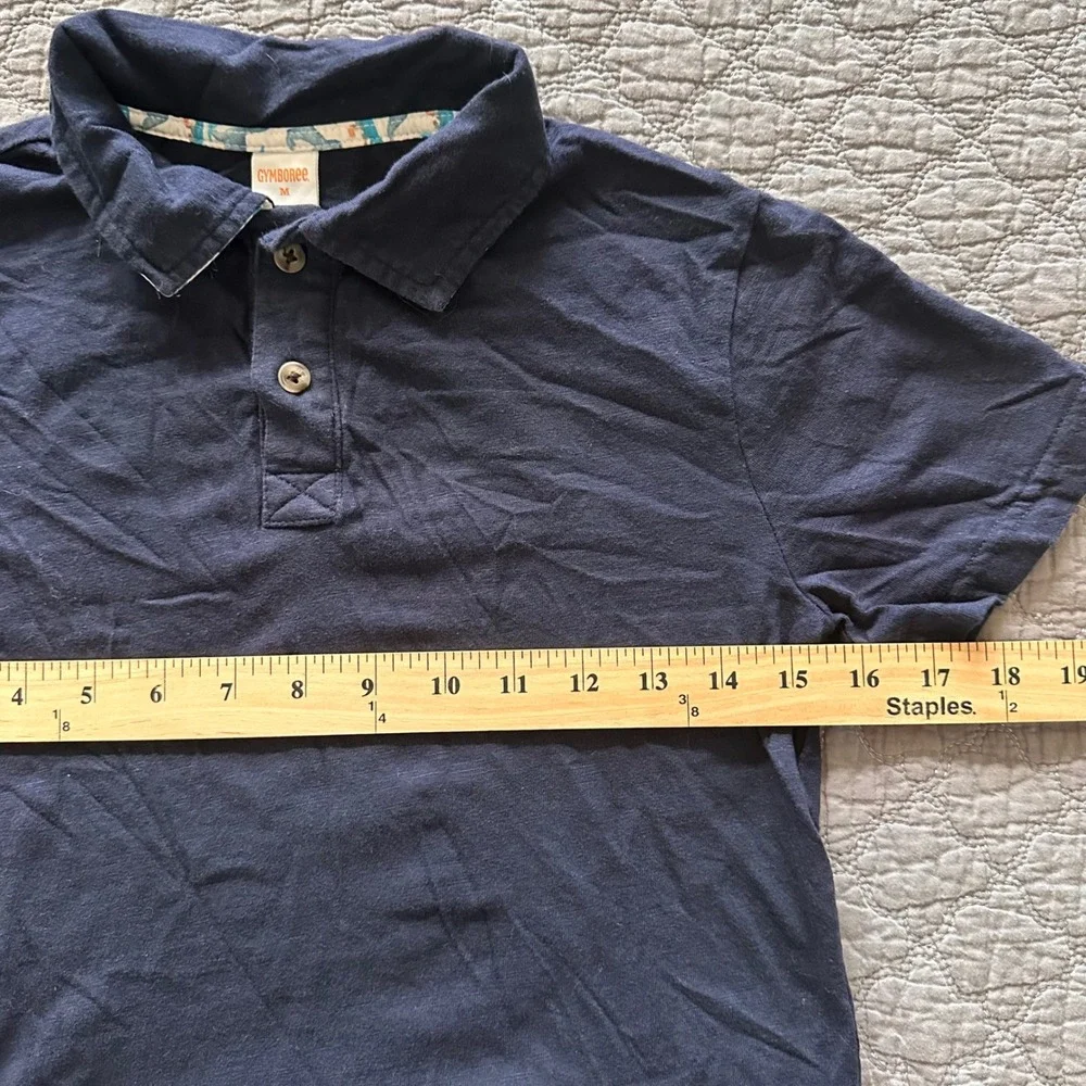 Gymboree Boys Navy Blue Short Sleeve Cotton Jersey Polo Shirt Size M 140178589